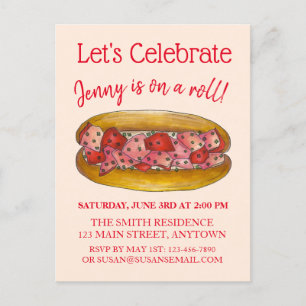 Op een kreeftenrol Gefeliciteerd Maine ME Foodie Uitnodiging Briefkaart