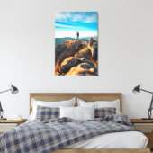 Op een majestueuze herfstrotsen canvas afdruk (Insitu (Slaapkamer))
