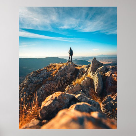 Op een majestueuze herfstrotsen poster (Voorkant)