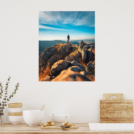 Op een majestueuze herfstrotsen poster (Keuken)