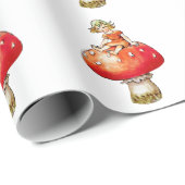  op een paddenstoel, retroArt-afdrukken Cadeaupapier (Rol Hoek)