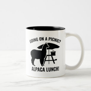 Op een picknick? tweekleurige koffiemok