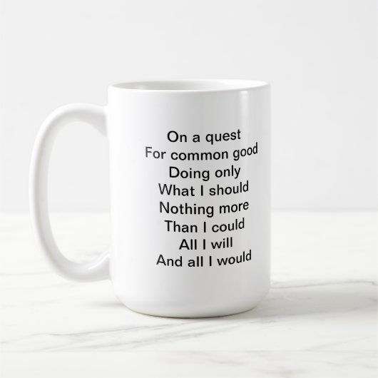 Op een quest koffiemok (Links)