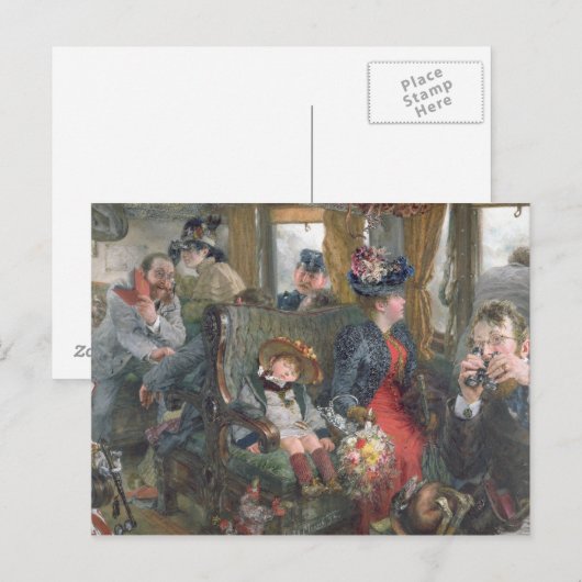 Op een reis naar het mooie platteland, 1892 briefkaart (Voorkant / Achterkant)