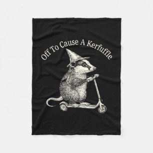 Op een rel veroorzaken opossum humor fleece deken