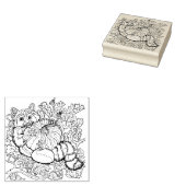 Op een Roll Pumpkin Raccoon Rubber Stamp Rubberstempel (Gestempeld)