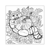 Op een Roll Pumpkin Raccoon Rubber Stamp Rubberstempel (Afrduk)