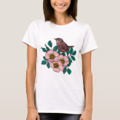 Op een roos t-shirt (Voorkant)