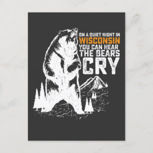 Op een rustige nacht in Wisconsin kunt u Beren hor Uitnodiging Briefkaart