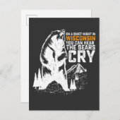 Op een rustige nacht in Wisconsin kunt u Beren hor Uitnodiging Briefkaart (Voorkant / Achterkant)
