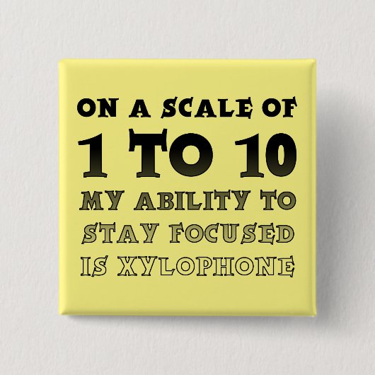 Op een schaal van 1 tot 10 focused Funny Button Ba (Voorkant)