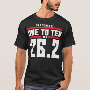 op een schaal van 1 tot 10 m een 262 marathonloper t-shirt