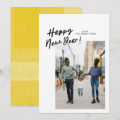 Op een schuine nieuwjaar platte fotokaart feestdagenkaart (Voorkant / Achterkant)