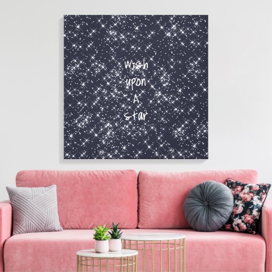 Op een ster wensen canvas afdruk (Insitu (Woonkamer))