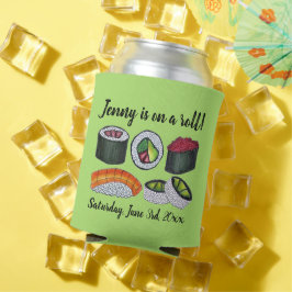 Op een (sushi) roll gefeliciteerd viering blikjeskoeler