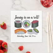 Op een (sushi) roll gefeliciteerd viering servet (Insitu)
