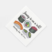 Op een (sushi) roll gefeliciteerd viering servet (Hoek)