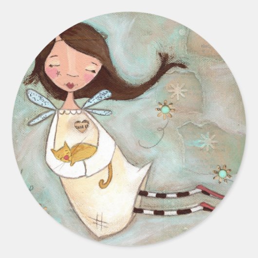 Op een vleugel en een Spin - Angel Stickers (Voorkant)