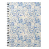 Op een witte achtergrond, marien, blauw thema notitieboek (Voorkant)