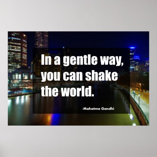 Op een zachte manier kun je de wereld schudden poster (Voorkant)
