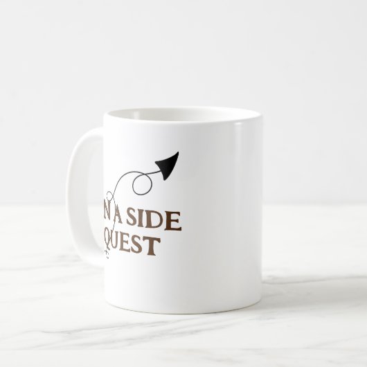 Op een zijdelings quest Funny Mug Koffiemok (Voorkant links)