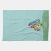 Op eilandtijd tropische papegaaien theedoek (Horizontaal)