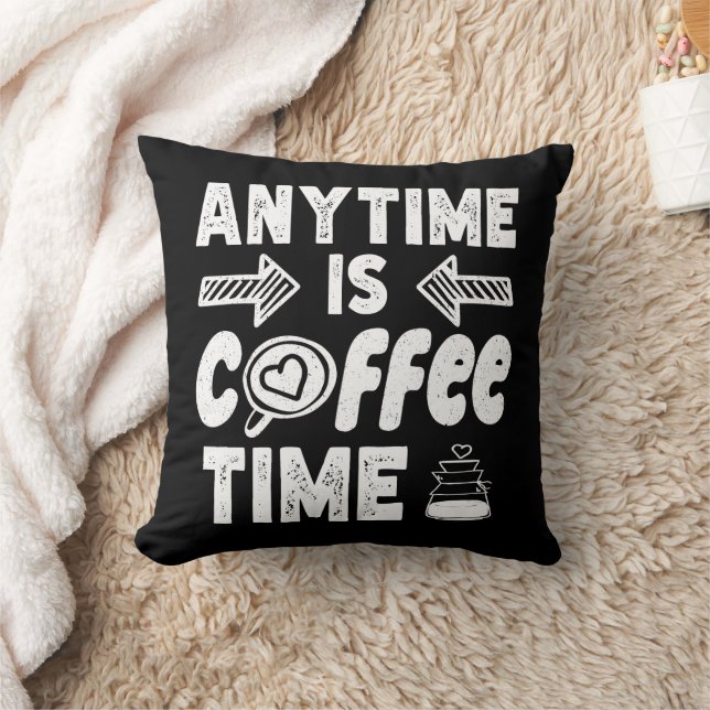 Op elk moment is koffie tijd cafeïne verslaafde ve kussen (Deken)