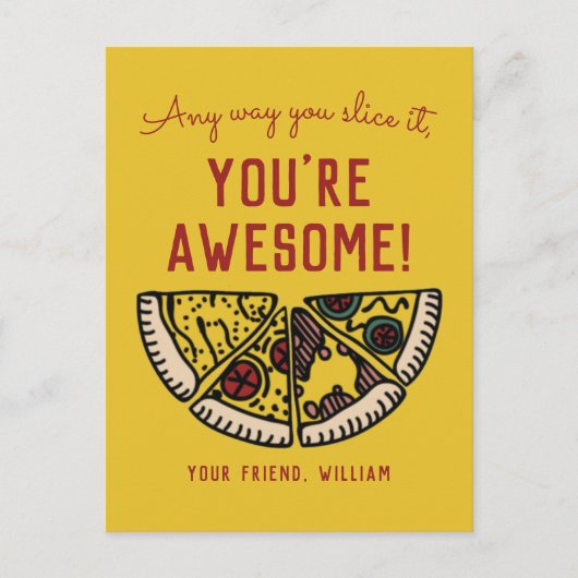 Op elke manier waarop u het Briefkaart met Pizza-g (Voorkant)