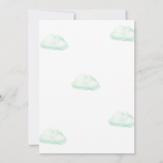 op en af hete luchtballon neutraal Baby shower Kaart (Achterkant)