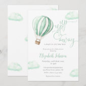 op en af hete luchtballon neutraal Baby shower Kaart (Voorkant / Achterkant)