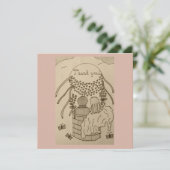 Op en af in een luchtballon bedankkaart (Staand voorkant)