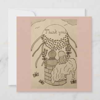 Op en af in een luchtballon bedankkaart