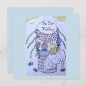 Op en af in een luchtballon Bewaar de datum Save The Date (Voorkant / Achterkant)