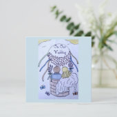 Op en af in een luchtballon Bewaar de datum Save The Date (Staand voorkant)