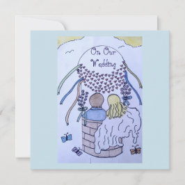 Op en af in een luchtballon Bewaar de datum Save The Date