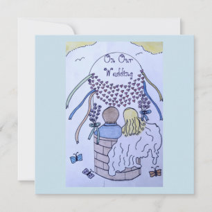 Op en af in een luchtballon Bewaar de datum Save The Date