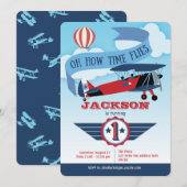 Op en af, jongen, luchtvaart, Time Flies, 1st Kaart (Voorkant / Achterkant)