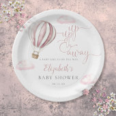 Op en af roze hete luchtballon meisje Baby shower Papieren Bordje