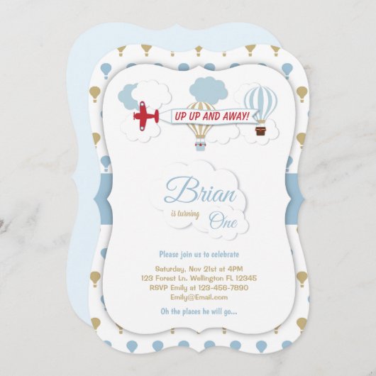 Op en af! Vliegtuigdaguitnodiging Kaart (Voorkant / Achterkant)