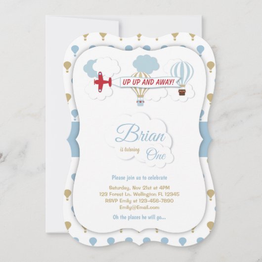 Op en af! Vliegtuigdaguitnodiging Kaart (Voorkant)