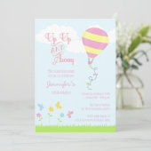 Op- en afluisterfeest voor een ballonmeisje kaart (Staand voorkant)