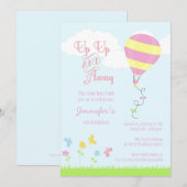 Op- en afluisterfeest voor een ballonmeisje kaart (Voorkant / Achterkant)