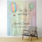 Op- en afslag van Hot Air ballonvaarding op verjaa Wandkleed (In situ)