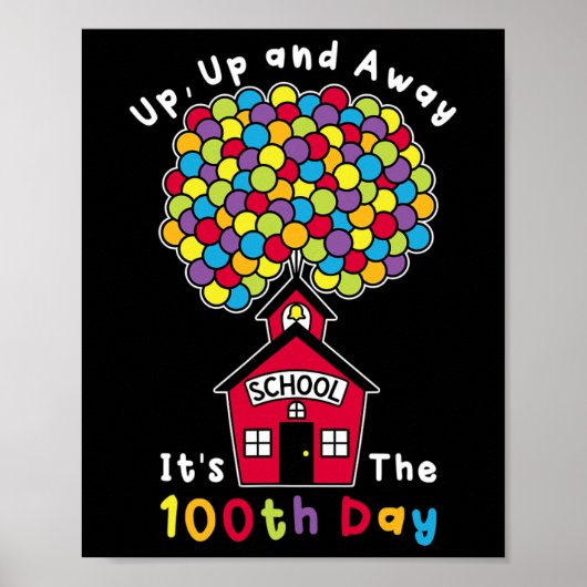 Op en neer is het de 100ste dag leraar 100 dagen poster (Voorkant)