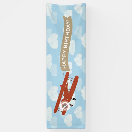 Op en Uit Gelukkige Verjaardag Spandoek (Verticaal)