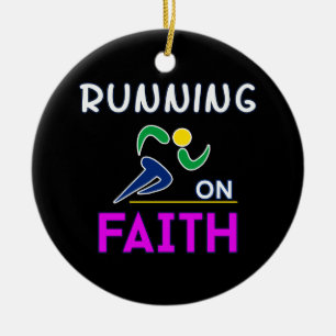 Op Faith Christelijk Runner Keramisch Ornament