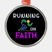 Op Faith Christelijk Runner Metalen Ornament (Voorkant)