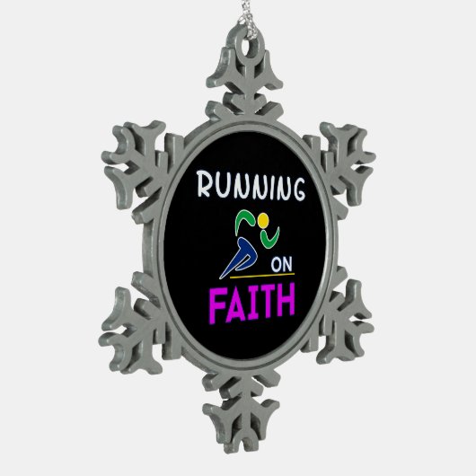 Op Faith Christelijk Runner Tin Sneeuwvlok Ornament (Links)