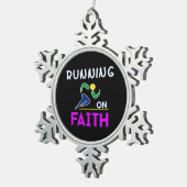 Op Faith Christelijk Runner Tin Sneeuwvlok Ornament (Rechts)