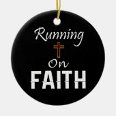 Op Faith Runner Keramisch Ornament (Voorkant)